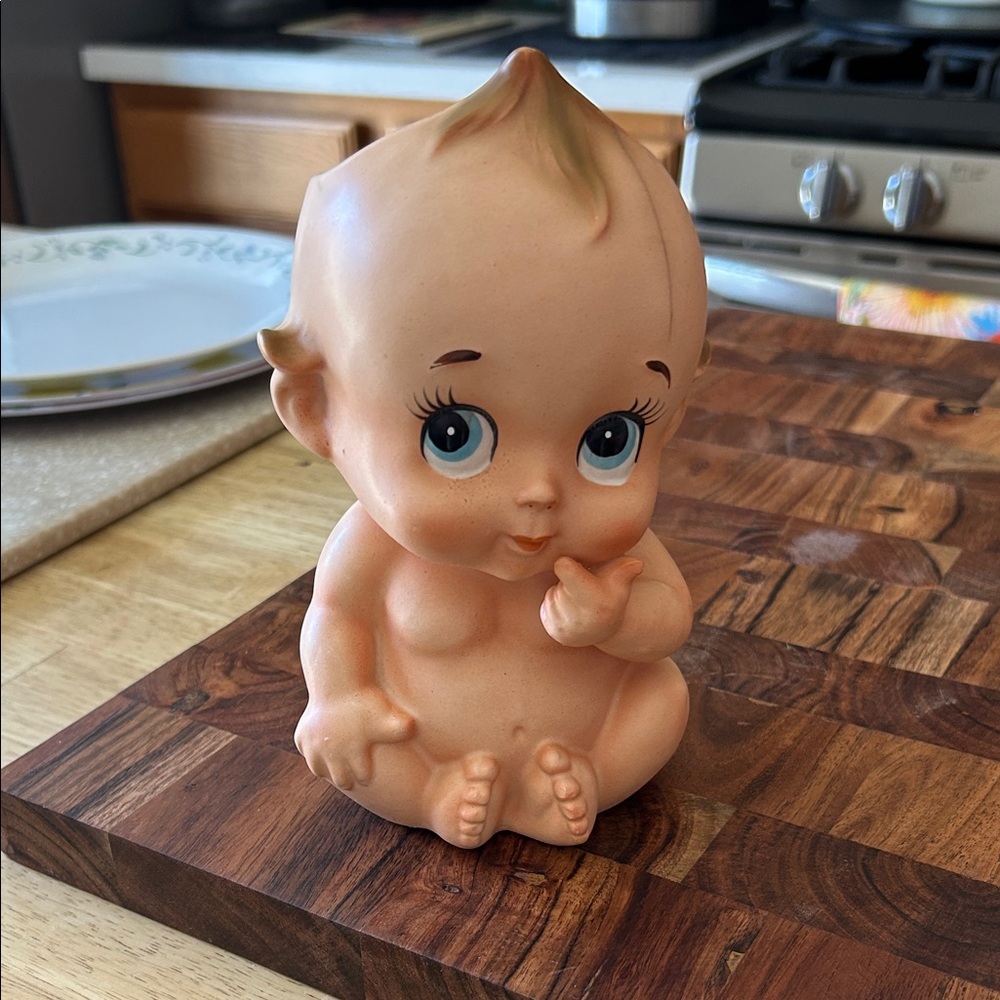 Vintage Lefton Kewpie-Style Baby Figurine Peach Skin Tone